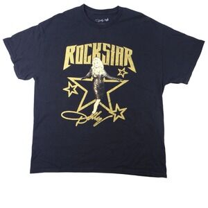 Dolly‎ Parton Rockstar Graphic Merch Black T Shirt Black X Large Womens